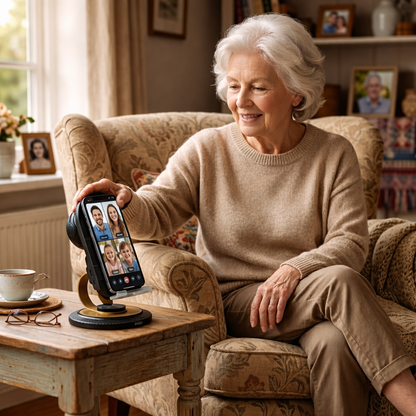 SoundLift™ – Altavoz Inductivo Magnético con Soporte 360° para Smartphone