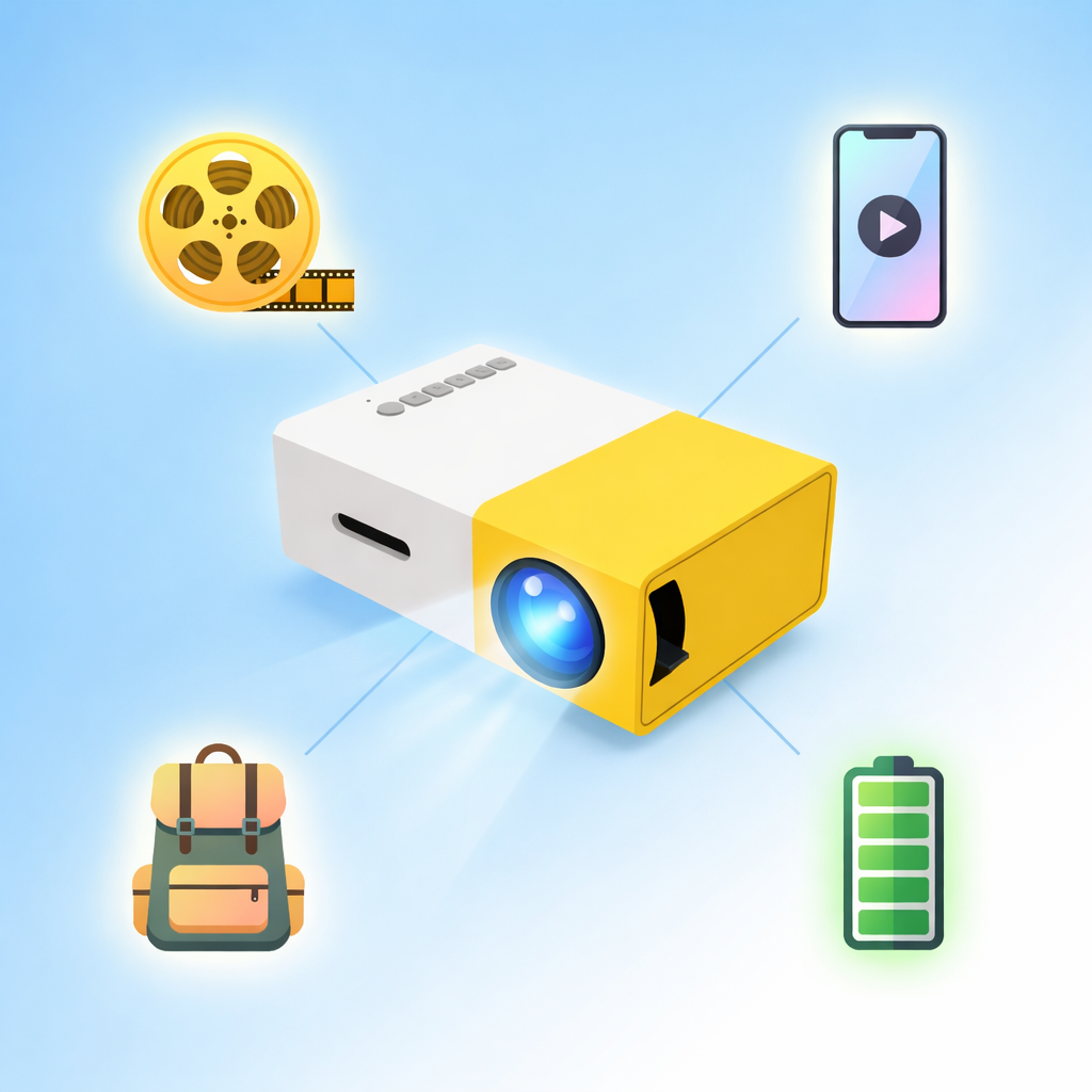 LumaBox Pro™ – Mini Proyector LED Portátil, Conecta HDMI, USB y VGA, Cine en Casa al Instante