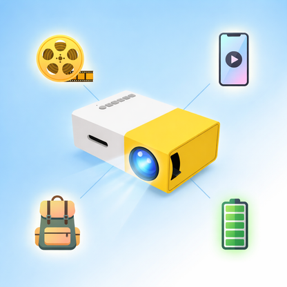 LumaBox Pro™ – Mini Proyector LED Portátil, Conecta HDMI, USB y VGA, Cine en Casa al Instante